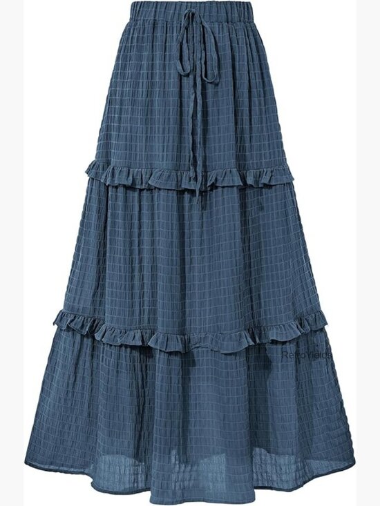 Dresses & Skirts - Elegant High Waist Flared A-Line Midi Skirt for Women